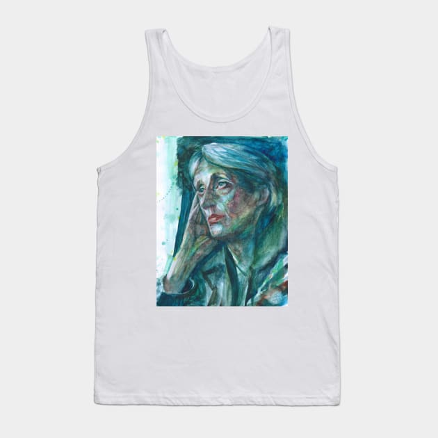 VIRGINIA WOOLF - watercolor portrait .5 Tank Top by lautir